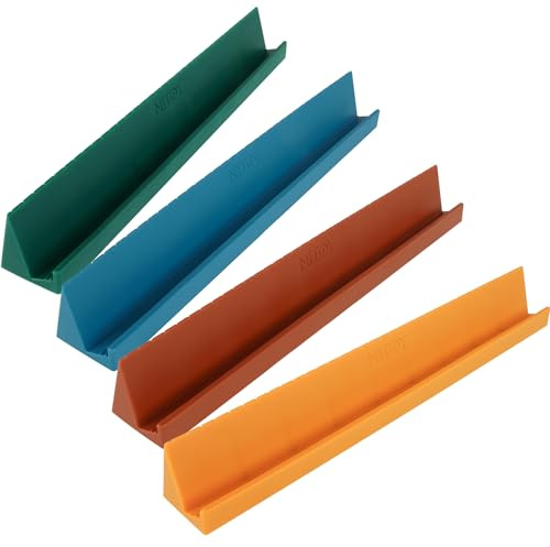 NiToy Silicone Domino Racks Set of 4, Anti-Slip Holders 3 Tilt Angles | Colorful Dominoes Trays Fits Double 6 Tiles, Mexican Train, For Chickenfoot & Family Game Nights (Dominoes NOT Included)