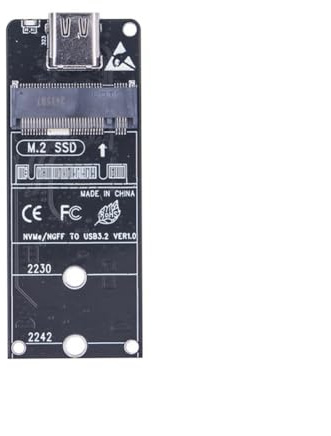 Fangxuee M.2 to Type-C SSD Enclosure Adapter NVME NGFF HDD Enclosure Interposer Board 20Gbps Support 2230 2242 2260 2280 Size SSD