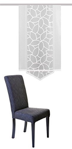 HOME WOHNIDEEN Schiebevorhang Jacquard Blätter 125 x 57 cm Weiss
