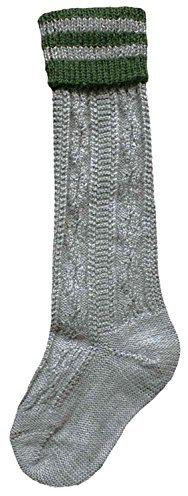 Lusana Trachtensocken Kinder L320R-0319 grau-grün - 38-40