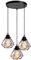 iDEGU 3 Lampes Suspension Luminaire Industrielle Métal Lustre Plafonnier Style Cage Géométrique Éclairage E27 Lampe de Plafond Vintage pour Chambre Salon Cuisine, Noir, Ø 16cm (Cercle)