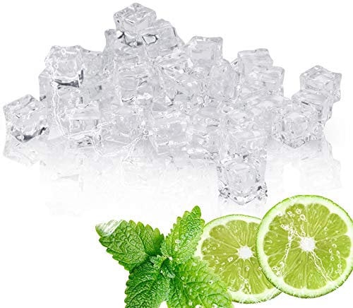 DURANTEY 60 Stück Acryl Gefälschte Eiswürfel Wiederverwendbar Künstliche Klar Plastik Eiswürfel Deko 20 * 20MM Dauereiswürfel Quadratische Plastikeiswürfel für Dekorationen Photographieren Props