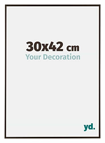 Your Decoration - Bilderrahmen 30x42 cm - Antrazit - Bilderrahmen aus Kunststoff mit Acrylglas - Antireflex - 30x42 Rahmen - Evry