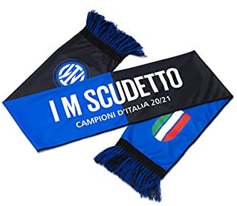 Inter Sciarpa I M Scudetto 20-21, Campioni d'Italia, Poliestere, Unisex Adulto, Nero/Blu, Taglia Unica