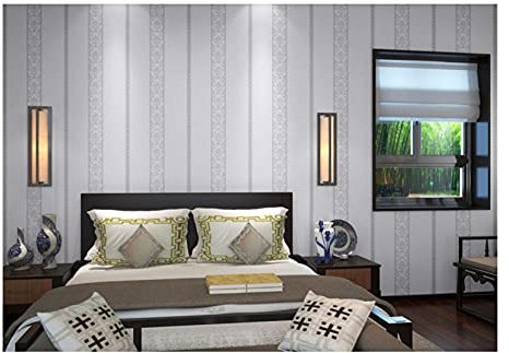 Tapeten Graue Streifen Tapete Vliestapete 10 M X 0,53 M,3D Tapete Für Schlafzimmer Wohnzimmer Oder Küche,Modern Klassisch Elegance Tapete Kinderzimmer,Wandtapete Jungen Mädchen