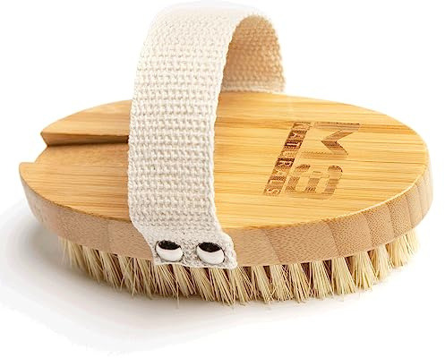 Firm Dry Brush & Shower Brush for Body - Handheld Back Scrubber Body Brush Exfoliator & Dead Skin Remover for Body Firm & Tighten Skin Improve Circulation for Men & Women by M3
