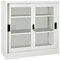vidaXL Schrank mit Schiebetür Büroschrank Aktenschrank Büromöbel Metallschrank Stahlschrank Lagerschrank Universalschrank Hellgrau 90x40x90cm Stahl