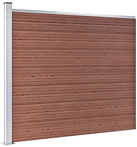 Zaunelement Set WPC 526x146 cm Braun langlebig robust modular für Gartenabgrenzung und Privatsphäre