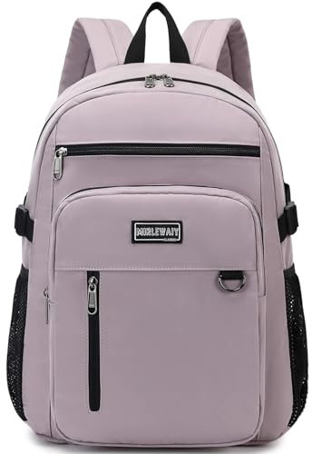 MIRLEWAIY Mochila informal para la universidad, ligera, bolsa de trabajo, para adolescentes, niñas, niños, mujeres, hombres, Púrpura rosa, M, Mochilas de viaje