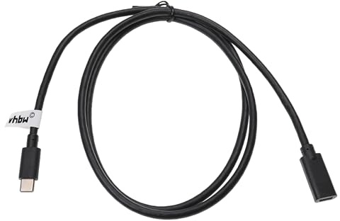 vhbw USB-C Verlängerungskabel kompatibel mit Apple iPad Air 2, Mini 2, Mini 3, Air 3, Pro 3, Mini 1 Notebook, Tablet - Kabel, Schwarz, 100 cm