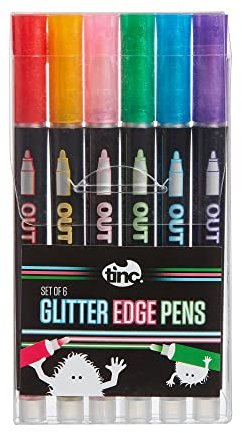 Tinc, Penne Gel Liquide Profumate alla Frutta, Set di 6, Colori Vivaci Rosso, Rosa, Viola, Blu, Verde, Giallo, Inchiostro Scintillante, Per Bambini, Scrittura Creativa