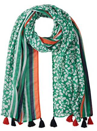 TOM TAILOR Damen 1035268 Tuch mit Muster, 31032-Vivid Leaf Green, Einheitsgröße