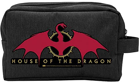 House of The Dragon Kulturbeutel, Waschtasche - schwarz/rot, 100% Polyester.