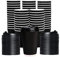 Coregadgets 12 oz Black Ripple Hot Cups - Double Walled Insulated Disposable Paper Cups with Lids, Corrugated Sleeves Tea Coffee Hot Chocolate Hot Drinks Takeaway Drinks Cups [25 Cups - 25 Lids]