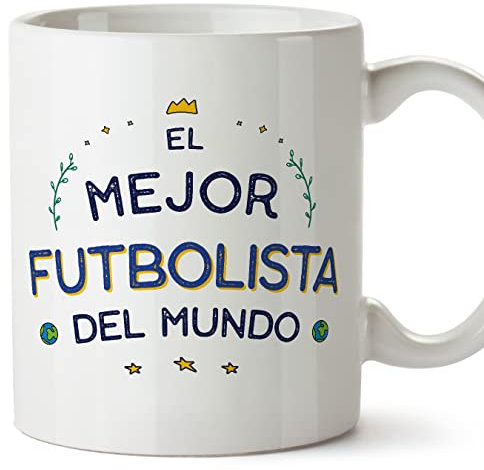MUGFFINS Tazas para FUTBOLISTA hombre - En Español - Mejor del Mundo - 11 oz / 330 ml - Regalo original y divertido