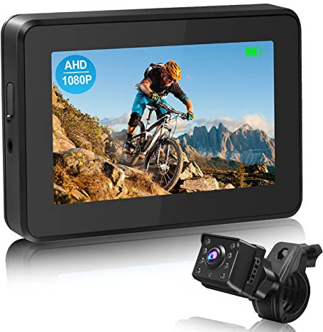 PARKVISION Bicycle Rear View Camera,1080P Bike Mirror Camera,Rear View Mirror for Bicycle Handlebars with 8-LED Night Vision,110° View with 4.3 Screen,Adjustable Rotatable Bracket for Bikes,Ebikes