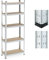 Relaxdays Schwerlastregal, 5 Ebenen, HBT 180x70x30 cm, 500 kg Tragkraft, Stahl, Lagerregal für Keller & Garage, Silber
