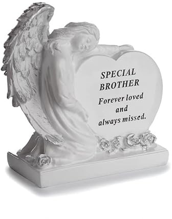 David Fischhoff Sentiment Angel Heart Graveside Remembrance Plaque Ornament - Brother