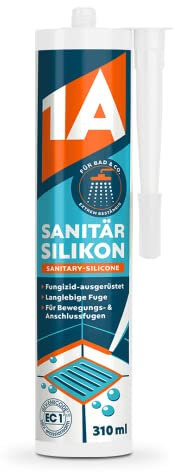 1A Sanitär Silikon für Bewegungs-, Dehnungs- und Anschlussfugen, titangrau, 310 ml
