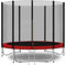 Baunsal® Trampolin Outdoor Ø 183 cm (EXD) rot als Komplettset mit Federabdeckung, Sprungmatte, Netz und Leiter - Gartentrampolin Spielzeug für Kinder