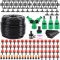 HUOGEE Bewässerung Kit 200 PCS Garten Bewässerungssystem 50m Bewässerungssets Micro Drip Bewässerung Kit DIY Gartenbewässerung für Garten und Ewächshäuser.