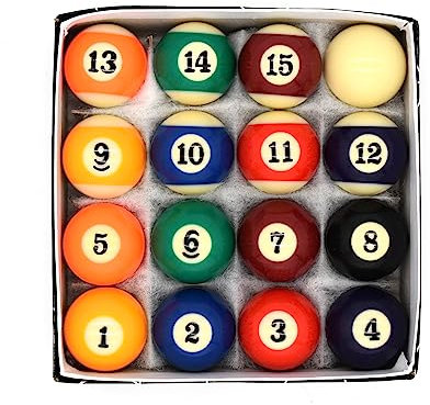 BILMAG Pool Billard Kugeln Kugelset Kugelsatz Standard, Sondergröße 38mm für Hobbytische bis zu 6 ft.
