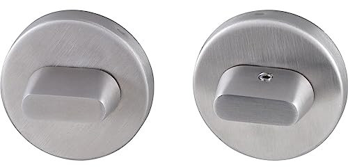 MARCHESI WC Rosette 53mm mit Drehriegel beidseitig - 2x Riegel + Rosette, Edelstahl matt