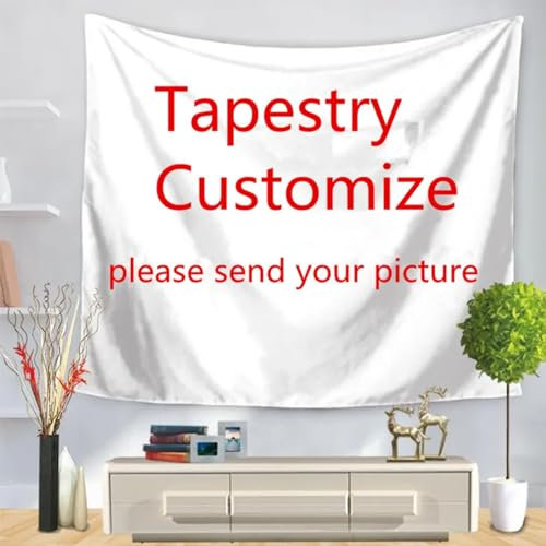 gume Personalisieren Sie den Wandteppich mit Ihrem eigenen Bild, personalisiertem Bild oder Text, Wandkunst-Dekor (150 x 200 cm)