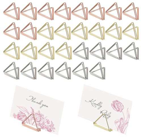 hongmo 30-teilige Mini Tischkartenhalter Set - Elegante Dreieck Design für Hochzeiten, Partys und besondere Anlässe, Kartenhalter für Tischdeko