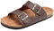 ONCAI Sandales Homme,Claquette Slide Mules de Plage Loisir Bout Ouvert Chaussures de Plage Antidérapant Été Chaussons Grain de bois Marron EU 48