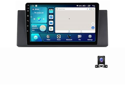 Doppel DIN Radio Mit Navi, 9 Zoll Touchscreen, 2 Din Autoradio MP5 Player Für BMW X5 E39 E53 1999~2006 Unterstützt BT, Radio FM/RDS, DSP, Carplay/Auto, Lenkradsteuerung,4 core m150s 2g+32g