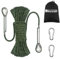 NewDoar 14KN - Cable de escalada estático de 8 mm (5/16 pulgadas), equipo de 33 pies (10 m), 20 m, 98 pies (30 m), 165 pies (50 m), cuerda de escape con 2 mosquetones para escalada en hielo, cuerda de
