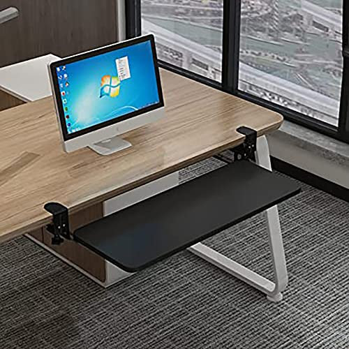 Tastaturablage unter dem Schreibtisch, ausziehbare Tastaturschublade, Tastaturplattform, aufsteckbare Maustastatur, verschiebbare Schreibtischverlängerung für Schreibarbeitsplatz,