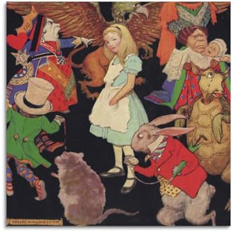 Jessie Willcox Smith (Alice im Wunderland) Künstler-Poster, Heimdekoration, Wandkunst, zum Aufhängen, Bild, Druck, Schlafzimmer, dekorative Gemälde, Raum, ästhetisch, 30 x 30 cm