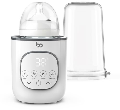 Scaldabiberon, riscalda la temperatura corporea del bambino in pochi minuti, facile da usare, con timer, controllo accurato della temperatura, spegnimento automatico (bianco)