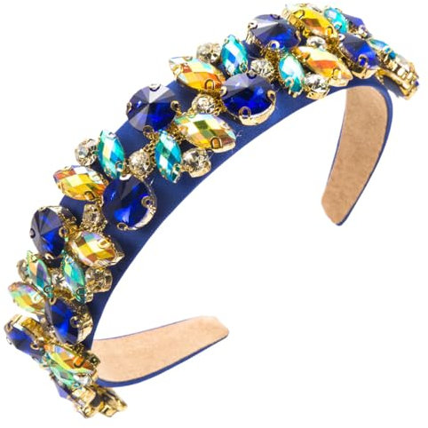 scicent Haarreif Strass-Stirnbänder Glitzernde Kristall Stirnband Barock Schmuck-Haarreifen Breites Haarband Glitzer Glitzernder Haarbänder für Damen Mädchen Mode Haarschmuck - 27620