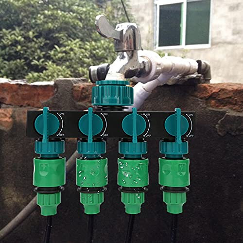 Répartiteur de Robinet de Tuyau d'arrosage à 4 Voies DN20 DN25 FNPT avec Raccord d'irrigation Rapide Contor de 1 4 Pouces, Plis de Jardinage, Autres Plis d'eau et d'irrigation
