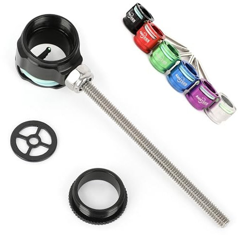 SHARROW Bogenschießen Recurve Bogen Visier Scope Umfang Recurve Bogen Sight 1 Pin 0.019 Faser Zielpunkt Pin für Bogenvisier Jagdvisier Zubehör (Schwarz)