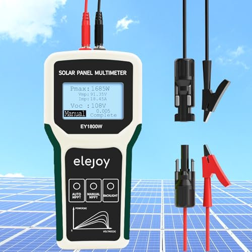 GladJoJoY Mppt - Tester modulo solare, 1800 W, multimetro per pannelli fotovoltaici, strumenti intelligenti Mppt per testare il circuito aperto di moduli solari fotovoltaici