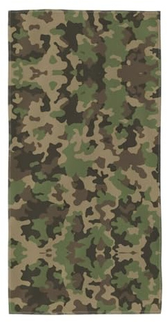 SamLng 35,1 x 69,8 cm Handtuch – Grüner Camouflage-Druck, Strand-, Pool- und Reisehandtuch für Damen und Herren – leicht, Reise-Fitnessstudio