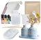 AllisWay Gesso in Polvere, Polvere di Ceramica, Polvere di Ceramica Bianca per Stampi, Gesso per Stampi, Contiene Uno Stampo in Silicone per Vasi e Vassoi, Adatto per Il Fai da Te, ECC, 500G