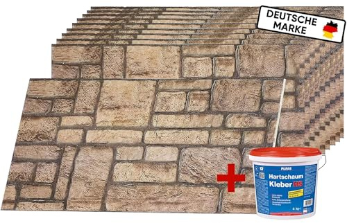 AS Country Stone | Wandverkleidung Steinoptik | 10 Stück | 3D Wandpaneele Steinoptik, Styropor-Paneele Natursteinoptik für Innenbereich, Außenbereich, Geschäftsräume | ST 245 |