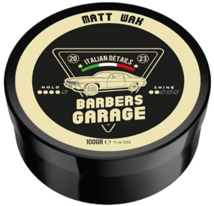 Barbers Garage Matt Wax – Haarwachs für Herren, matt, starker Halt, natürlicher Effekt, formend und fixierend, geeignet für alle Haartypen, ohne Rückstände, hergestellt in Italien