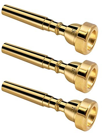 Remingtape 3er-Pack Trompetenmundstück-Zubehör Messing-Trompetenmundstück-Set Trompetenmundstück 3C 5C 7C Trompete für Anfänger (Gold)