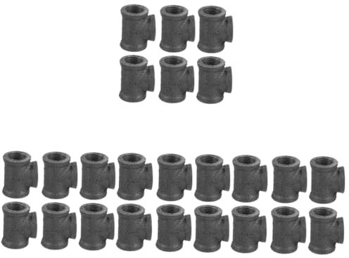 BESPORTBLE 4sets Tee Fittings Retractable Hose Release Sump Pump Hose Adapter Water Garden Hose Valve Woodworking Radiator Barb Reels Hydro Pipe Connector Cast Iron Malleable Steel 6pcs*4