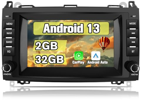 Hexinex Android 13.0 [2GB+32GB] Radio Coche con Pantalla Táctil de 8 Pulgadas para Mercedes-Benz, Autoradio para Clase A W169/Clase B W245/W639 Vito/Viano/W906 Sprinter, Admite CarPlay/Android Auto
