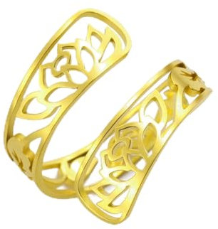 jtkhaweh Ring Ringe Damen Bijouterie Herren Hohler Lotusöffnungsring 金色
