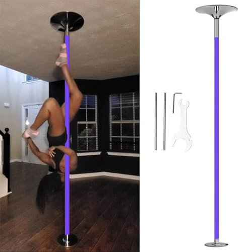 Balettstång, Spinnande Dansstång Lila Silikon, Bärbar Poledance-Stång För Nybörjare Och Professionella, Hemmafest, Klubbbar, Strippare, Kompletterande Kit),Height 2.3-3 m(7.5 ft-9.8 f