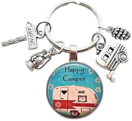 Gaodercha 1PC Caravan Schlüsselanhänger - Praktisch und stilvoll - Happy RV Camper - Touring Wohnmobil Van Camping Schlüsselanhänger - Anhänger Urlaub - für Camper-Liebhaber
