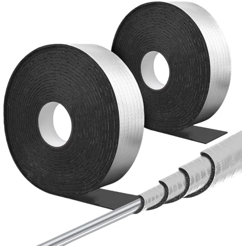 MaxEarn 2 Rolle Isolierung Kanal, 10M x 5CM Selbstklebend Isolierung Heizungsrohre Rohrisolierung zum Wickeln, Dämmung Heizungsrohr Rohrisolierung Schaumstoff für Isolierung Wasserleitung